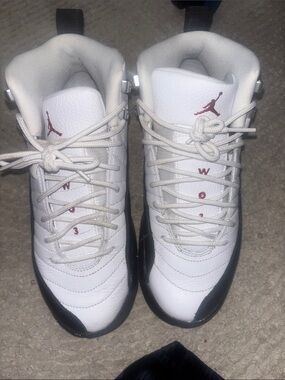 Jordan White, Black & Maroon Retro Basketball Sneakers